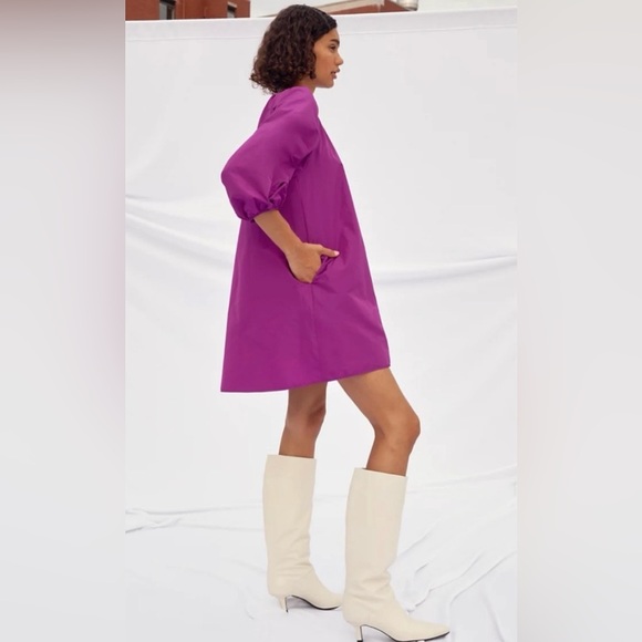 NWT Wilfred Aritzia Oversized Cava Purple Fuchsia Luminous Violet Trapeze Dress - Picture 15 of 17